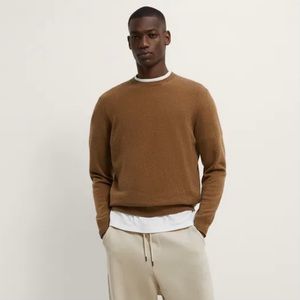 NWT ZARA Mens Round Neck Lamb Wool Sweater